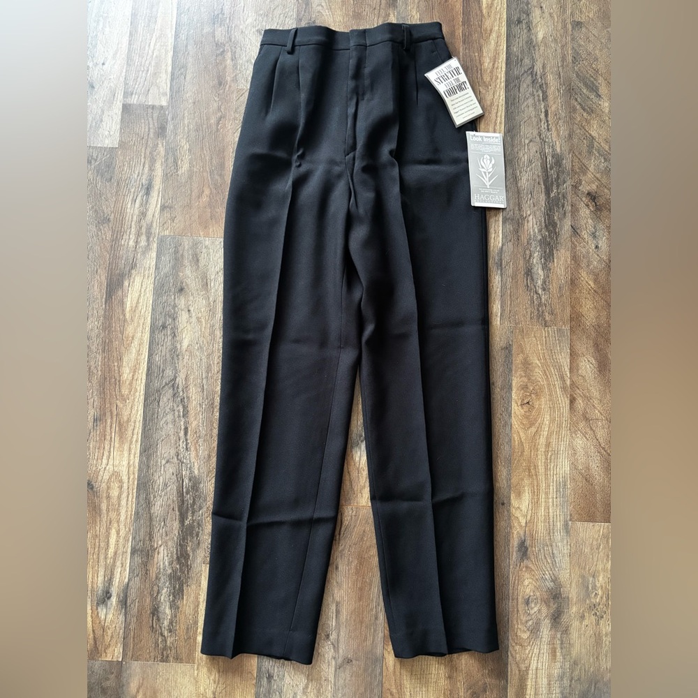 Haggar Reflections women’s vintage black pleated trousers new with tags size 10